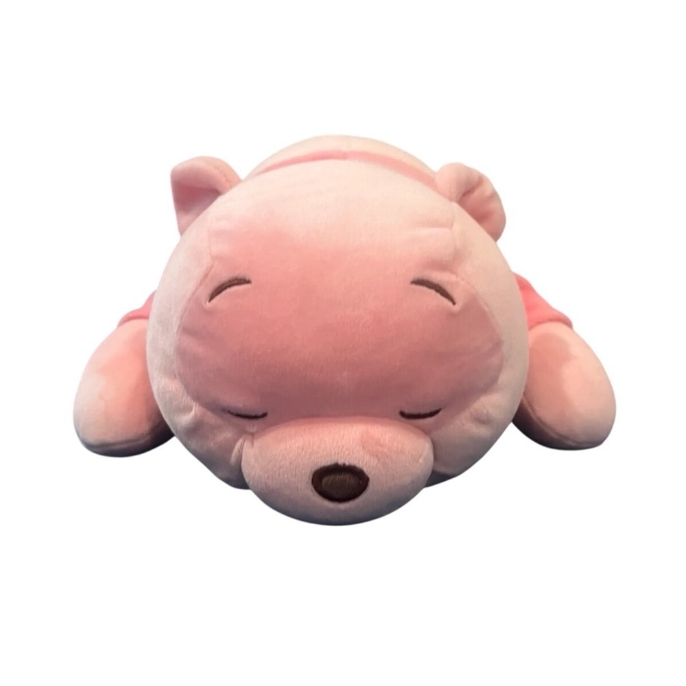 Disney Winnie the Pooh Miniso Pink Plush‎ Laying Down Sleeping Stuffed Animal